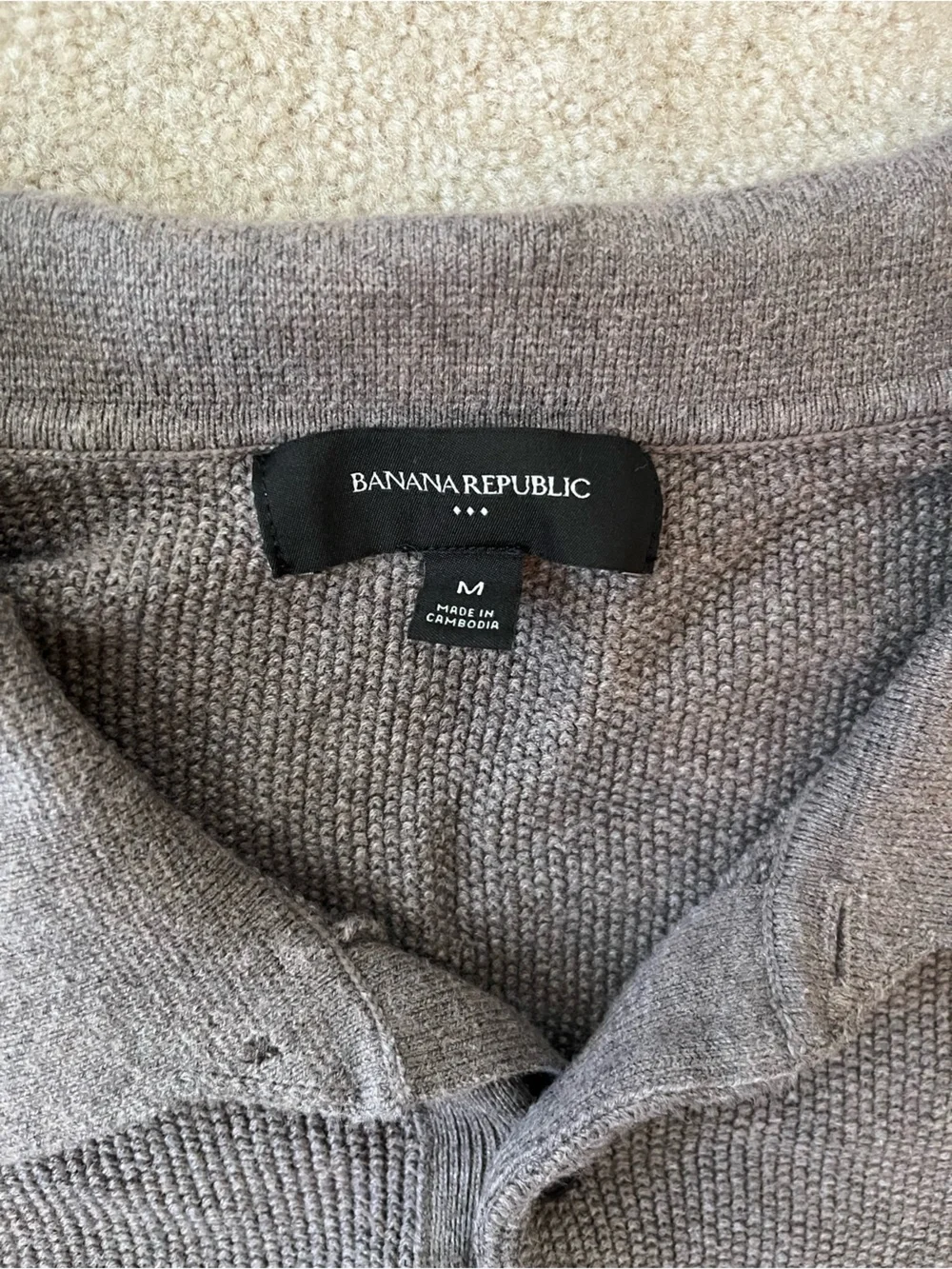 Men’s Banana Republic Brown-Gray Collared Knit Sweater